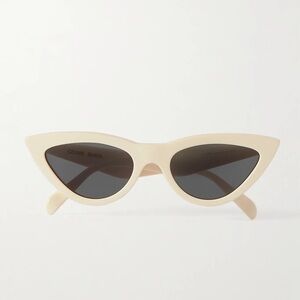 Celine Cream Cat-Eye Sunglasses with Dark Lenses